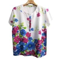 ราคา เสื้อลายดอกผ้าพริ้ว เสื้อผู้ใหญ่ เสื้อตอมกลมผ้าพริ้ว เสื้อลายดอกผ้าสปัน (9910518568)