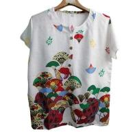 ราคา เสื้อลายดอกผ้าพริ้ว เสื้อผู้ใหญ่ เสื้อตอมกลมผ้าพริ้ว เสื้อลายดอกผ้าสปัน (7995676479)