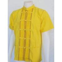 ราคา เสื้อพื้นเมือง เสื้อผ้าฝ้ายพื้นเมือง แต่งลายเชือก เสื้อผ้าฝ้ายผู้ชาย (9703935753)