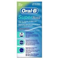 ราคา Oral b super floss ซุปเปอร์ฟลอส รสมิ้นท์ ยาว 50 เส้น 1 ชิ้น Oral b super floss 50pcs box (432755145)