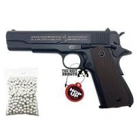 ราคา ปืนบีบีกันอัดแกส DOUBLE BELL 723 M1911A1 สีดำ พร้อมกล่องใส่ปืน ฟรี ของแถมพร้อมเล่นครบชุด (778976438)