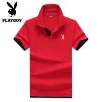 ราคา เสื้อ playboy ของแท้ ผู้ชายใหม่แขนสั้นผู้ชายเสื้อโปโลลำลองธุรกิจสีทึบง่ายแขนสั้น เสื้อยืดผู้ชาย (4348660548)