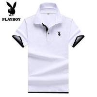 ราคา เสื้อ playboy ของแท้ ผู้ชายใหม่แขนสั้นผู้ชายเสื้อโปโลลำลองธุรกิจสีทึบง่ายแขนสั้น เสื้อยืดผู้ชาย (4348660540)
