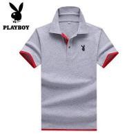 ราคา เสื้อ playboy ของแท้ ผู้ชายใหม่แขนสั้นผู้ชายเสื้อโปโลลำลองธุรกิจสีทึบง่ายแขนสั้น เสื้อยืดผู้ชาย (4348660541)