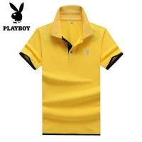 ราคา เสื้อ playboy ของแท้ ผู้ชายใหม่แขนสั้นผู้ชายเสื้อโปโลลำลองธุรกิจสีทึบง่ายแขนสั้น เสื้อยืดผู้ชาย (4348660559)