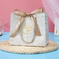 ราคา สินค้าพร้อมส่ง ถุงกระดาษ ลายหินอ่อน 1ใบพร้อมริบบิ้นโบว์S M L ถุงกระดาษใส่ของขวัญ ถุงกระดาษสวยงาม ถุงของขวัญ ถุง (8154130363)