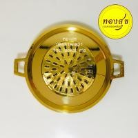 ราคา กระทะหมูกระทะทองเหลือง กระทะย่างเกาหลีทองเหลือง 11 นิ้ว กระทะทองเหลืองแท้ กระทะบาร์บีก้อน ไม่รวมเตา (9923715278)