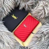ราคา กระเป๋าสตางค์YSL กระเป๋าสตางค์แฟชั่น กระเป๋าแบบซิปรอบ ขนาด 8 นิ้ว สุดหรู (11567318168)