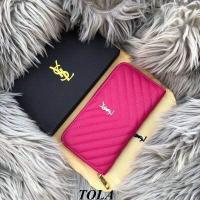 ราคา กระเป๋าสตางค์YSL กระเป๋าสตางค์แฟชั่น กระเป๋าแบบซิปรอบ ขนาด 8 นิ้ว สุดหรู (11567318169)