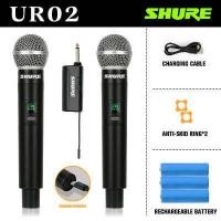 ราคา SHURE UR01 UR02 ไมโครโฟนไร้สาย 2 ไมโครโฟนแบบใช้มือถือ 50M ระยะทางรับ UHF FM Cyclic ชาร์จไม่มีการรบกวน KTV เวทีวงดนตรีประสิทธิภาพใช้ รับประกันแท้ (16171561450)