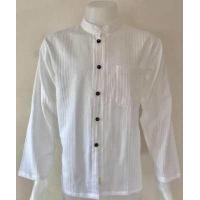 ราคา เสื้อผ้าฝ้าย ผ้าพื้นเมือง 657 คอจีน ผ่าหน้า กระดุมกะลา สีขาว แขนยาว (342800993)