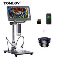 ราคา TOMLOV DM202 10 1นิ้ว HDMI LCD ไมโครสโคปแบบดิจิตอล 10 Enhanced Stand Included 16MP Coin Microscope With Screen For Adults Soldering Microscope Tv windows mac Compatible 32GB Card Included (16563256356