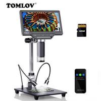 ราคา TOMLOV DM202 10 1นิ้ว HDMI LCD ไมโครสโคปแบบดิจิตอล 10 Enhanced Stand Included 16MP Coin Microscope With Screen For Adults Soldering Microscope Tv windows mac Compatible 32GB Card Included (16563256353