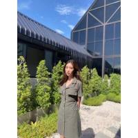 ราคา Cafe dress minimal style เดรสคอปกฮาวายสไตล์มินิมอล (10510871549)