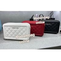 ราคา Charles Keith Quilted Long Wallet กระเป๋าหนังคาเวียร์ สะพายข้าง มีสองซิป (17017052089)