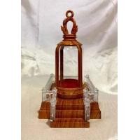 ราคา ครอบแก้วพระทรงระฆังซุ้มใหญ่ สีน้ำตาลลายไม้ (5948174538)