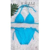 ราคา ชุดว่ายน้ำบิกินี่ผูกคอผูกหลังมีฟองน้ำM 2XL (16349182327)