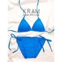 ราคา ชุดว่ายน้ำบิกินี่ผูกคอผูกหลังมีฟองน้ำM 2XL (16349182325)