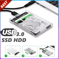 ราคา กล่องใส่HDDแบบใส กล่องใส่ฮาร์ดดิสก์ USB 3 0 SATA 2 5 มีไฟ LEDแสดงสถานะการทำงานHard disk SSD 2 5นิ้ว USB3 0แรง Hard Drive Enclosure ไม่รวม HDD D75 (8254394286)
