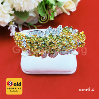 ราคา กำไลคลิปล็อคฝังพลอยดอกไม้ข้างพลอย นพเก้า โกเมน บุษราคัม เขียวส่อง มรกต แซฟไฟร์ กำไลทอง เสริมบารมี ใส่อาบน้ำได้ (16125893035)