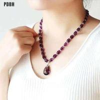 ราคา PDBH สร้อยคอพลอยสีม่วง สร้อยข้อมือคริสตัลตกแต่งคริสตัลเครื่องประดับหินดิบ (13680765115)