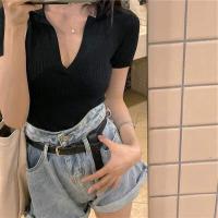 ราคา Hello Yim เสื้อไหมพรมร่องใหญ่คอปก แหวกอกลึก สุดเซ็กซี่สีพาสเทล No 3008 (9439177130)