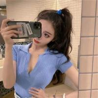 ราคา Hello Yim เสื้อไหมพรมร่องใหญ่คอปก แหวกอกลึก สุดเซ็กซี่สีพาสเทล No 3008 (9439177131)