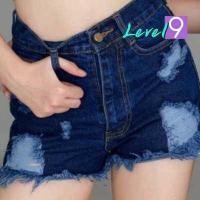 ราคา กางเกงยีนส์ผู้หญิง กางเกงยีนส์ขาสั้น แต่งขาด ปลายรุ่ย เอวสูง ผ้าไม่ยืด มี 5 สี สียีนส์เข้ม สียีนส์อ่อน ซีเซอร์ ดำ ขาว (16159146646)