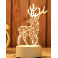 ราคา Double lucky 3Dโคมไฟอะคริลิค LED ตกแต่งห้องนอน โคมไฟตั้งโต๊ะเล็ก ๆ 3 มิติ USBไฟกลางคืน ไฟห้องนอน โคมไฟตั้งโต๊ะ (15558310686)