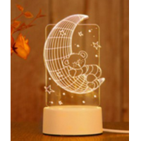 ราคา Double lucky 3Dโคมไฟอะคริลิค LED ตกแต่งห้องนอน โคมไฟตั้งโต๊ะเล็ก ๆ 3 มิติ USBไฟกลางคืน ไฟห้องนอน โคมไฟตั้งโต๊ะ (15558310690)