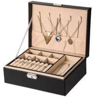 ราคา สินค้าพร้อมส่ง กล่องใส่เครื่องประดับหนัง ถาด2ชั้น มีตัวล็อค กล่องเก็บเครื่องประดับ กล่องPUใส่เครื่องประดับกล่องใส่ต่างหู 2063 (11550562602)