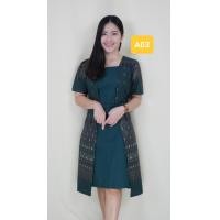 ราคา พร้อมส่ง ชุดเดรสผ้าฝ้าย ชุดเดรสพื้นเมือง ชุดผ้าไทย ชุดผ้าฝ้ายลายขอ ชุดคุณครู ชุดทำงาน ชุดเดรสผู้หญิง (17159100521)