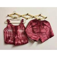 ราคา ชุดมัดย้อม สายเดี่ยวขาสั้น ชุดเซตเสื้อกางเกงมัดย้อม (12718538848)