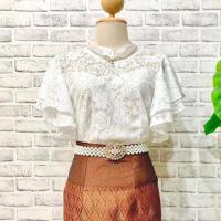 ราคา ลูกไม้ เสื้อลูกไม้หรู เสื้อสวย ส่งฟรี เสื้อลูกไม้งานบวช เสื้องานบวช เสื้อลูกไม้ (16676785786)