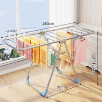 ราคา foldable stainless steel clothes rack ราวตากผ้าแบบพับได้ ราวตากเสื้อผ้า ราวตากมีล้อ ราวตากผ้าคอนโด ราวตากผ้าแบบปีกนก ราวตากผ้ามี2แบบ แบบปีกนก แบบยาว (13694976942)