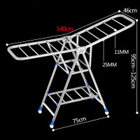 ราคา foldable stainless steel clothes rack ราวตากผ้าแบบพับได้ ราวตากเสื้อผ้า ราวตากมีล้อ ราวตากผ้าคอนโด ราวตากผ้าแบบปีกนก ราวตากผ้ามี2แบบ แบบปีกนก แบบยาว (9559316504)