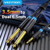 ราคา Vention สายสัญญาณเสียง สายแจ็ค สายแจ็คเข้า1ออก2 6 5mm to 3 5mm jack สำหรับ ลำโพง กีตาร์ เครื่องเล่นซีดี Aux Cable สายลำโพง แจ็กเสียบ 2 หัว สายสัญญาน1ออก2 (4017268286)