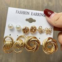 ราคา 17MILE Trendy Metal Pearl Stud Earrings Set For Women Vintage Gold Color Round Hoop Earrings Set 2021Earrings Jewelry Gifts (9135984578)