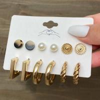 ราคา 17MILE Trendy Metal Pearl Stud Earrings Set For Women Vintage Gold Color Round Hoop Earrings Set 2021Earrings Jewelry Gifts (9135984567)