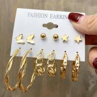 ราคา 17MILE Trendy Metal Pearl Stud Earrings Set For Women Vintage Gold Color Round Hoop Earrings Set 2021Earrings Jewelry Gifts (9135984576)