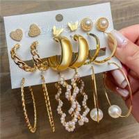 ราคา 17MILE Trendy Metal Pearl Stud Earrings Set For Women Vintage Gold Color Round Hoop Earrings Set 2021Earrings Jewelry Gifts (9135984564)