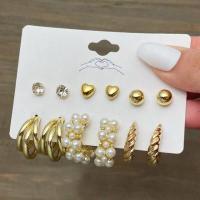 ราคา 17MILE Trendy Metal Pearl Stud Earrings Set For Women Vintage Gold Color Round Hoop Earrings Set 2021Earrings Jewelry Gifts (9135984568)