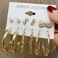 ราคา 17MILE Trendy Metal Pearl Stud Earrings Set For Women Vintage Gold Color Round Hoop Earrings Set 2021Earrings Jewelry Gifts (9135984574)