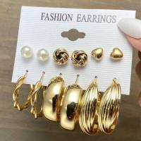 ราคา 17MILE Trendy Metal Pearl Stud Earrings Set For Women Vintage Gold Color Round Hoop Earrings Set 2021Earrings Jewelry Gifts (9135984573)