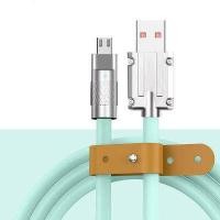 ราคา 120W 4A USB โลหะผสมสังกะสี Fast Charging Micro Data Transfer Cable Liquid Soft Silica Gel สายชาร์จ Bold Data Line 1M 2M (16941820552)