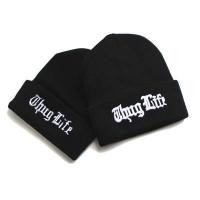 ราคา THUG LIFE BEANIEเทรนด์เวอร์ชั่นเกาหลี สกี ป้องกันความหนาวเย็น เย็บปักถักร้อยแบนสามมิติ ถักยืด หมวกไหมพรม (11481698432)