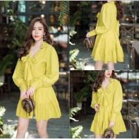 ราคา สพ0014 มินิเดรส ทรงคอวี คอปก แต่งโบว์ผูกหน้า แขนยาว ชายระบาย ผ้าไหมอิตาลี สุดฮิตคือต้องมีค่ะ งานสวยมากกกค่ะ ชุดสีแดง ตรุษจีน วาเลนไทน์ (7670341872)