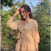 ราคา สพ0014 มินิเดรส ทรงคอวี คอปก แต่งโบว์ผูกหน้า แขนยาว ชายระบาย ผ้าไหมอิตาลี สุดฮิตคือต้องมีค่ะ งานสวยมากกกค่ะ ชุดสีแดง ตรุษจีน วาเลนไทน์ (12515985450)