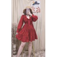 ราคา สพ0014 มินิเดรส ทรงคอวี คอปก แต่งโบว์ผูกหน้า แขนยาว ชายระบาย ผ้าไหมอิตาลี สุดฮิตคือต้องมีค่ะ งานสวยมากกกค่ะ ชุดสีแดง ตรุษจีน วาเลนไทน์ (7670341877)