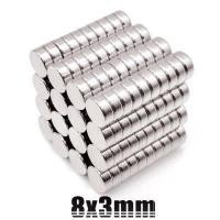 ราคา 10ชิ้น แม่เหล็กแรงสูง 8 3มิล กลมแบน แม่เหล็ก 8x3mm Magnet Neodymium 8x3mm แม่เหล็กแรงแรงดูดสูง 8 3mm แรงดูดสูง ติดแน่น ติดทน พร้อมส่ง (1411326046)